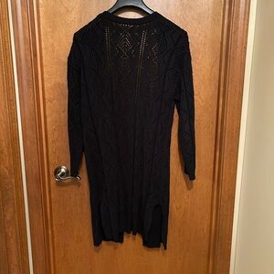 Beautiful black open front longline cardigan size L